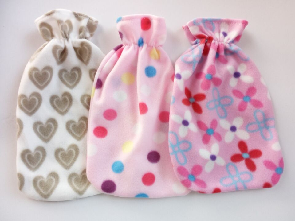 Pure Red Colour Fleece Cover with Embroidery for BS Hot Water Bottle