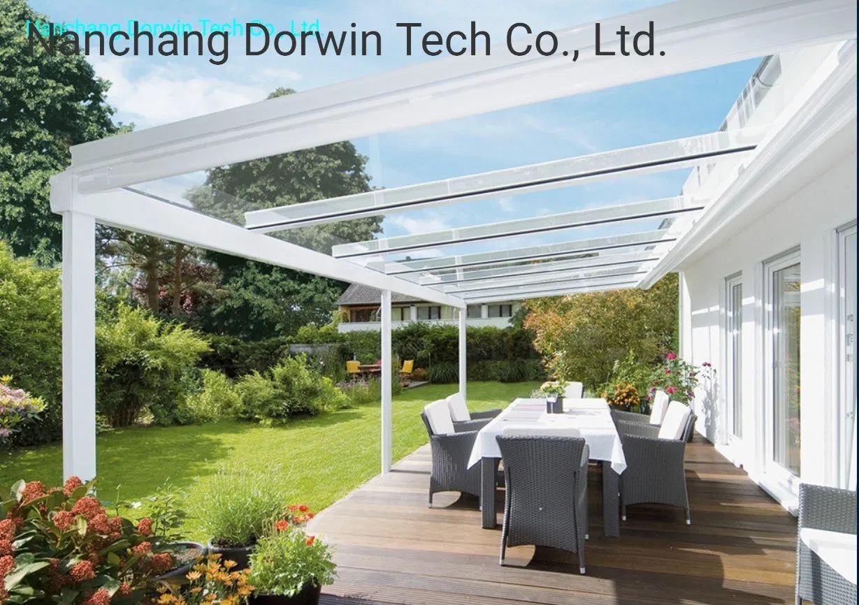 Popular Design Lowe Reflective Tempered Glass Roof Aluminum Structure Pergola