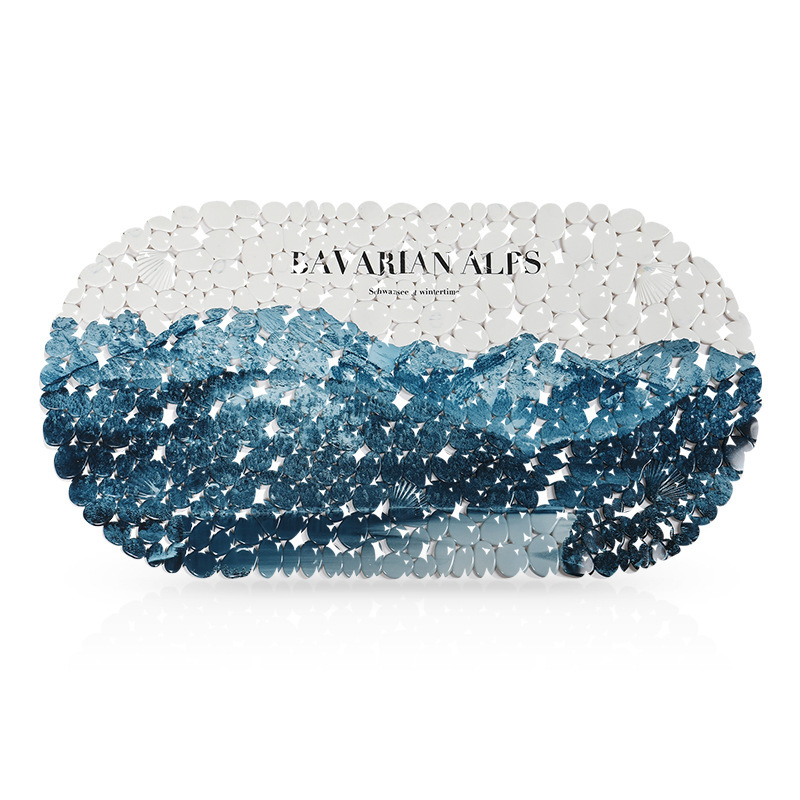 Snow Mountain Anti-Slip Suction Bathroom Mat Customized Pattern Waterproof PVC Bath Mat