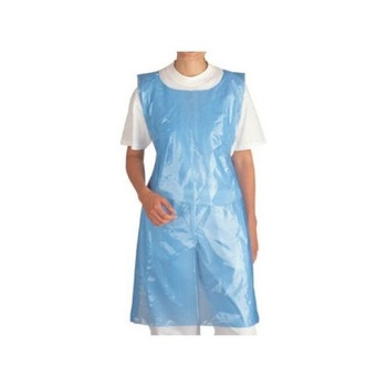 Disposable White Blue Color Folded PE Apron