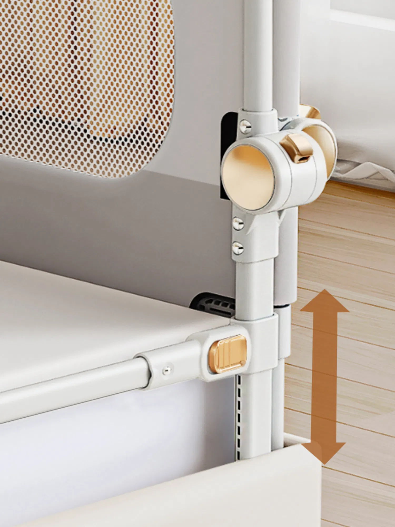 Adjustable One-Click Fold Baby Bed Rail for Growing Children