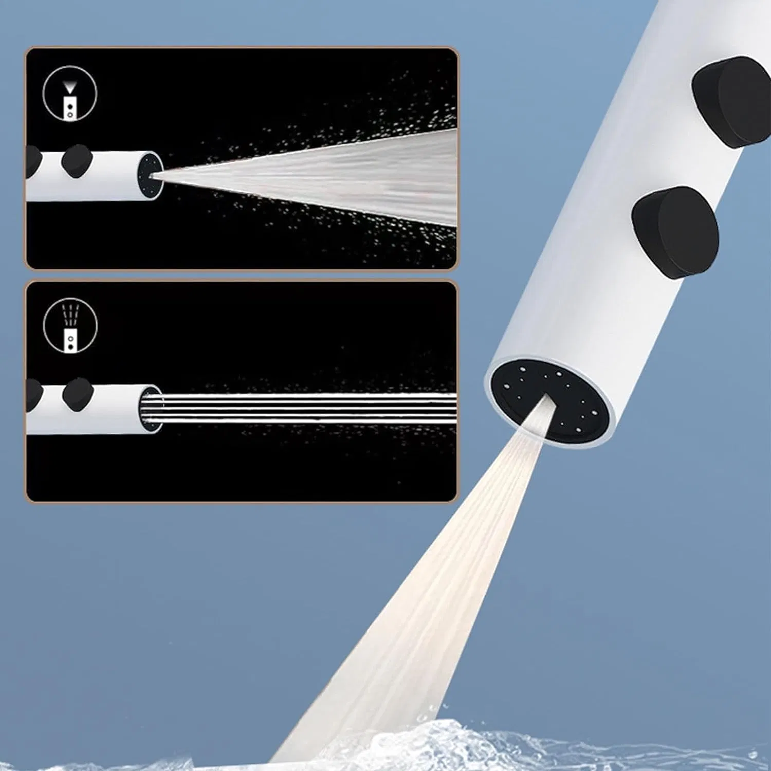 Shower System Digital Display Shower Faucet Set Wall Mount 4 Functions Piano Keys Rain Shower Hot and Cold Mix Combo Set