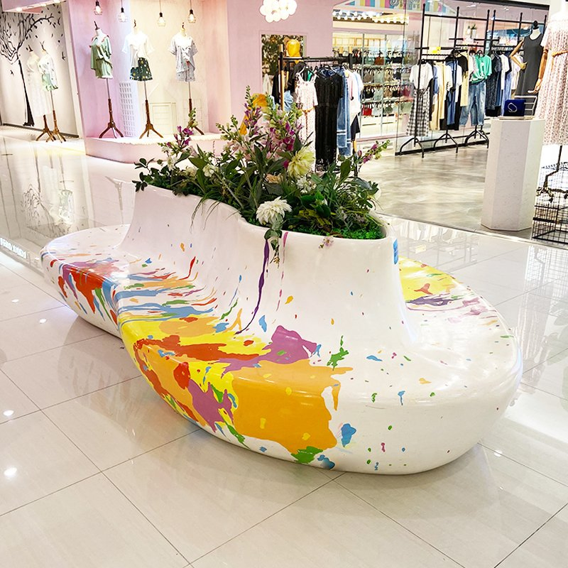 Modern Colorful Fiberglass Outdoor Decoration Center Planter Chair