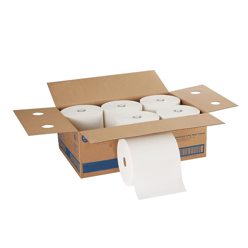 Super Water Absorption 250m 1ply 7.8in 100% Virgin White Tad Hardwound Paper Towel Tad Hand Towel Roll Tad Towel