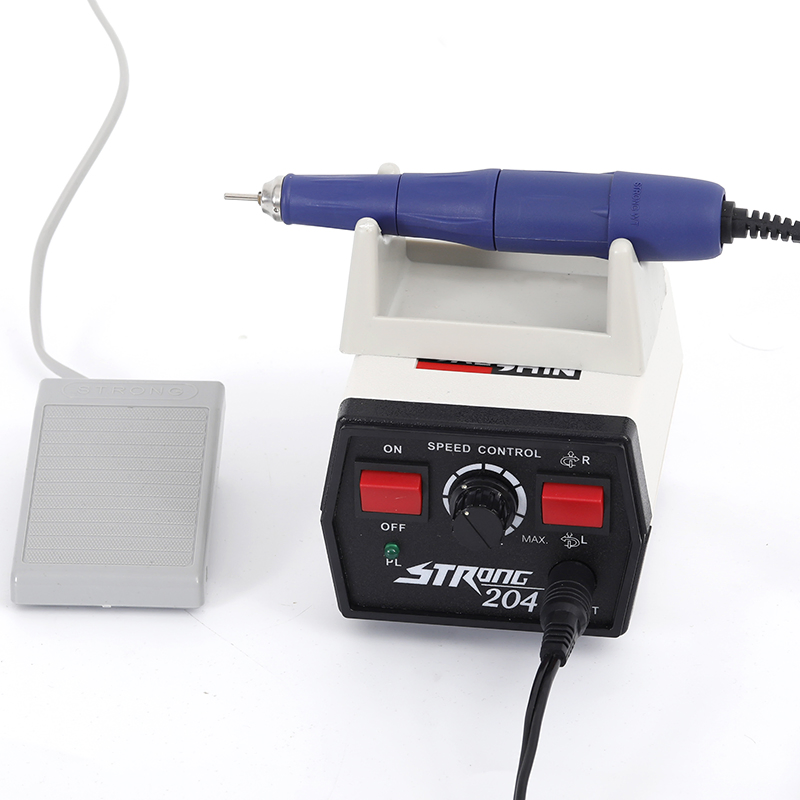 Dental Lab Micromotor Strong 204 Nail Drill Machine 40000rpm Professional with Micro Motor Handpiece 105L