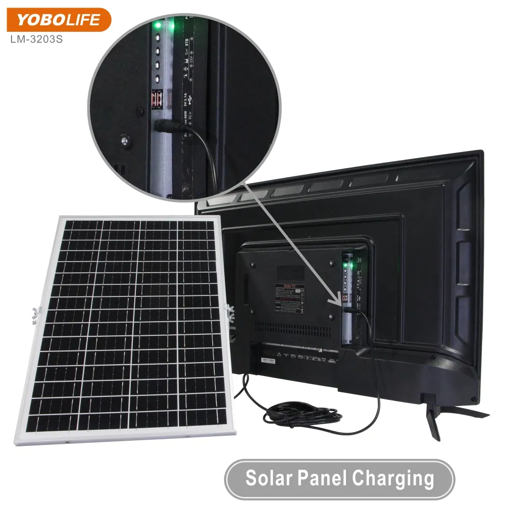 Smart TV Solar Home System Kit 32 Inch AC and DC Solar TV LED with Rechargeable Battery