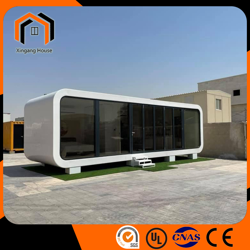 Custom Portable Light Steel Meeting Room Office Building Prefabricated Home Garden Pod Capsule House Backyard Camping House Apple Cabin