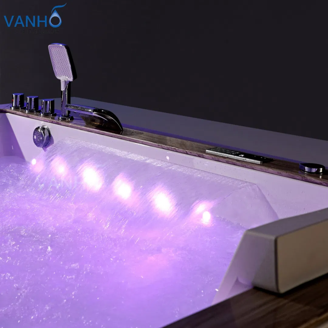 Угловая акриловая ванна для двоих с гидромассажем