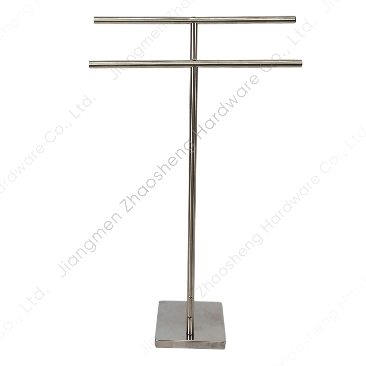 Toilet Bath Storage Shelf Stand Free Standing Bathroom Double Towel Holder Racks