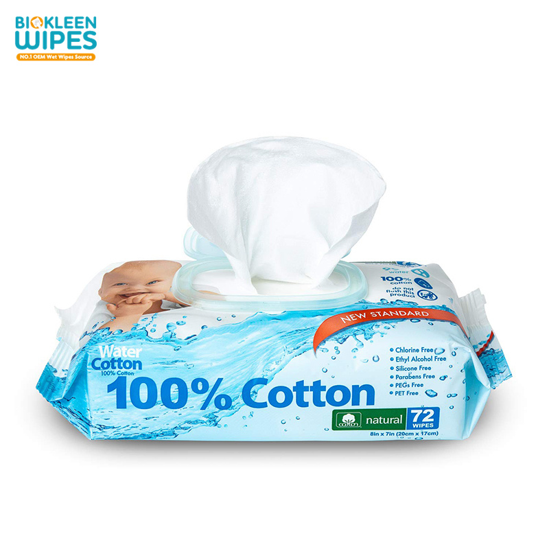 Biokleen OEM Logo Bamboo Water Wipes Extra Strong Hand and Face Wipes Unscented Naturals Unscented Bamboo Wipes