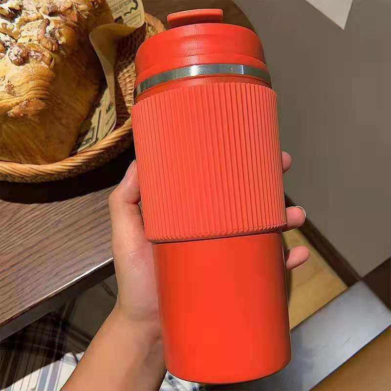350/500ml Vacuum Tumbler Insulated Flask with Non-Slip Silicone Cover