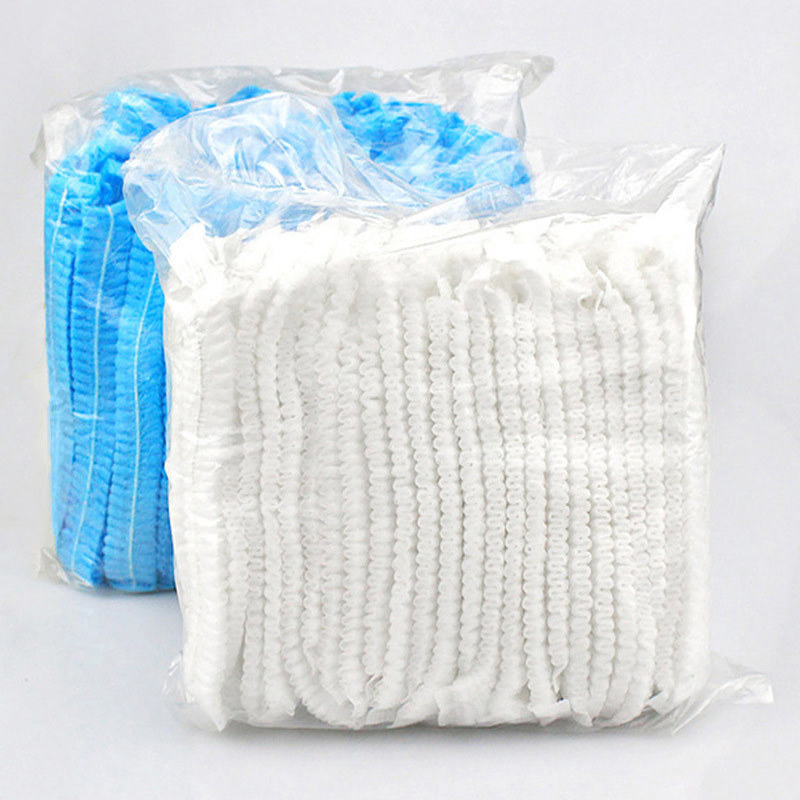 Disposable Bouffant Nurse Cap Non Woven Surgical Mop Caps Hair Nets 9/10g 18-24 Inch Stripe Clip Cap