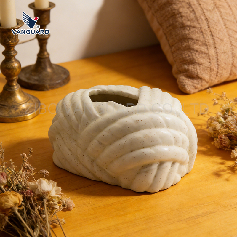 Nordic Rectangular White Porcelain Napkin Tissue Holder Unique Ceramic Tissue Box