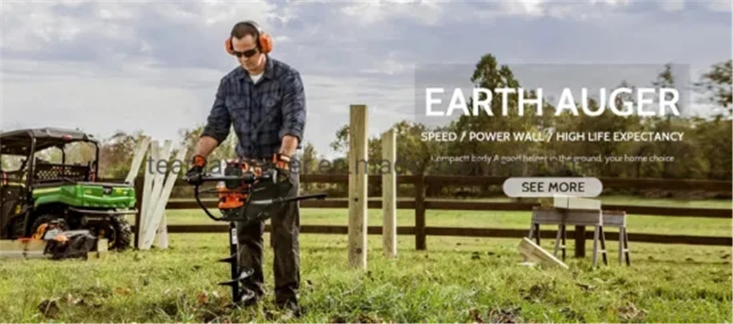 Tree Planting Machine 2 Stroke High Power Hole Digger TM-Ea520d 52cc Petrol Earth Auger