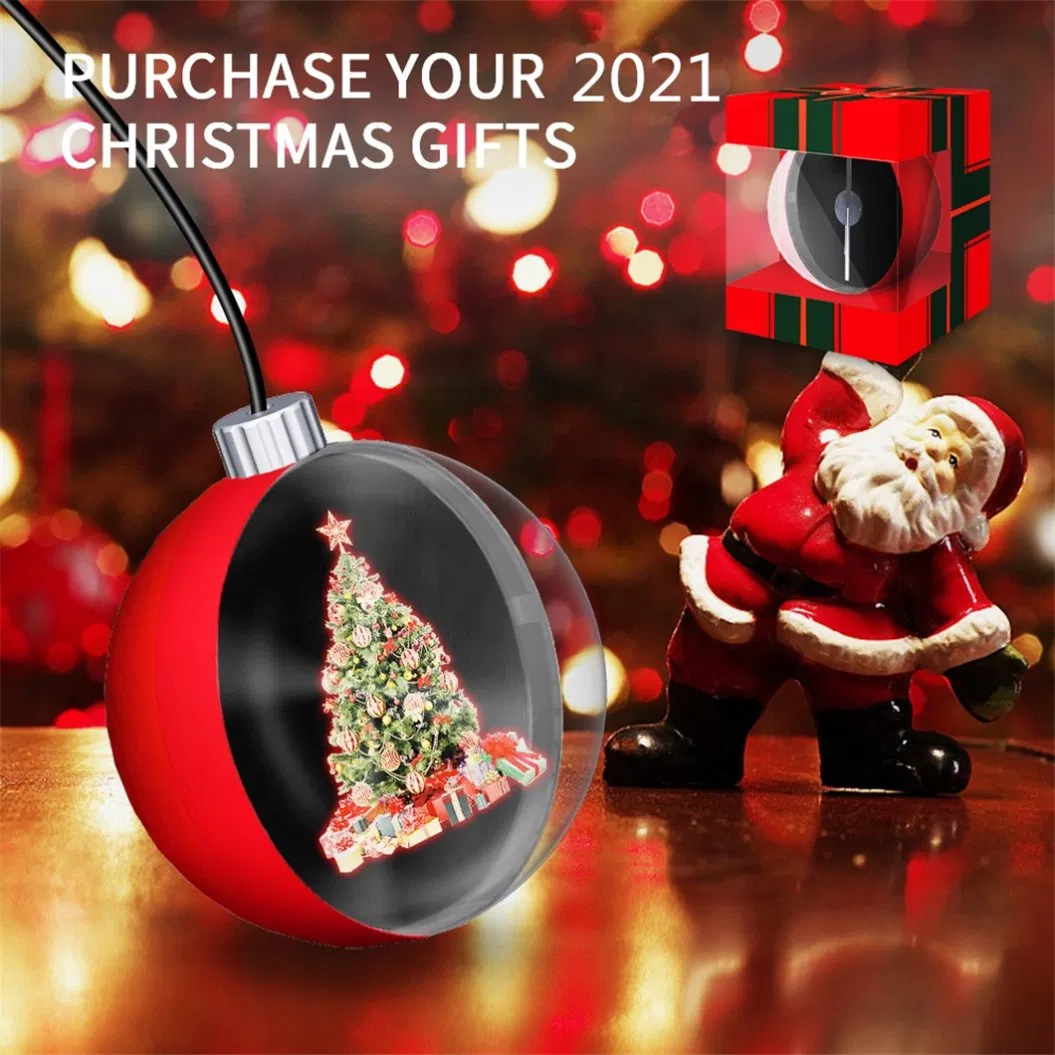 Christmas Gift 12 Cm Diameter 3D Holoram Fan Christmas Ornament Projection Lights Decoration for Indoor Display Christmas Decoration