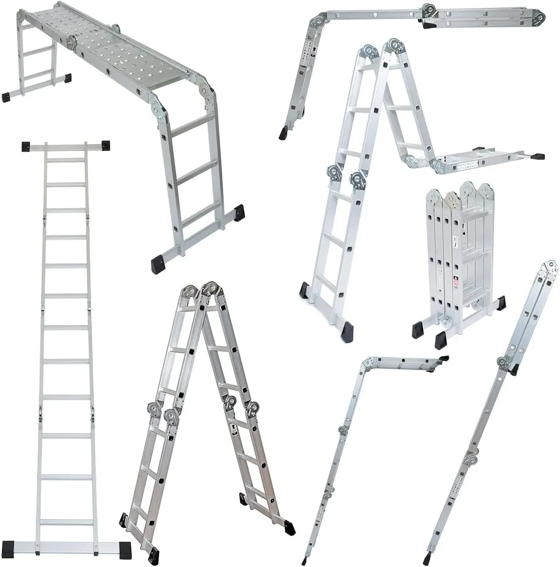 En131 5.8meter 150kg Heavy Duty Aluminium Ladders 4*5 with Multipurpose