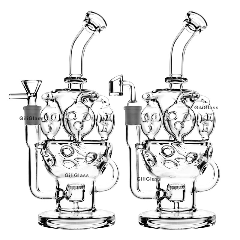 Gw-263 Giliglass 11 Inches Oil DAB Rig Shisha Hookah Smoking Glass Water Pipe DAB Rig Glass Recycler