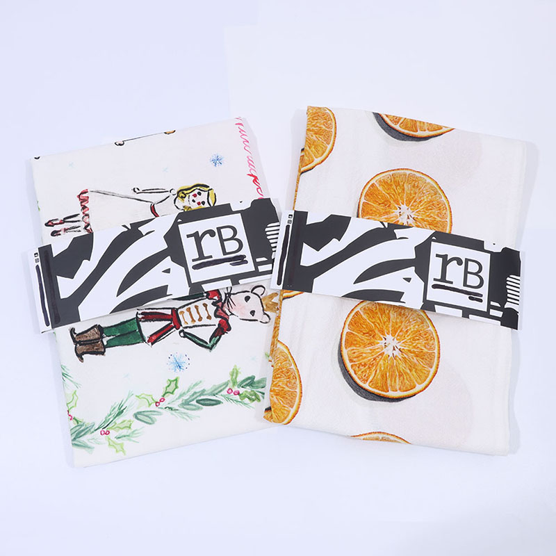 Colorful Digital Fabric Printing Tea Towels Kitchen 100% Cotton Linen Custom Floral Tea Towel Tea Cloth