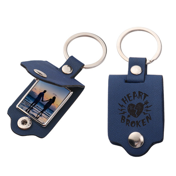 Photo Insert Keychain with Leather Protection Bulk Blanks Picture Frame Key Chain