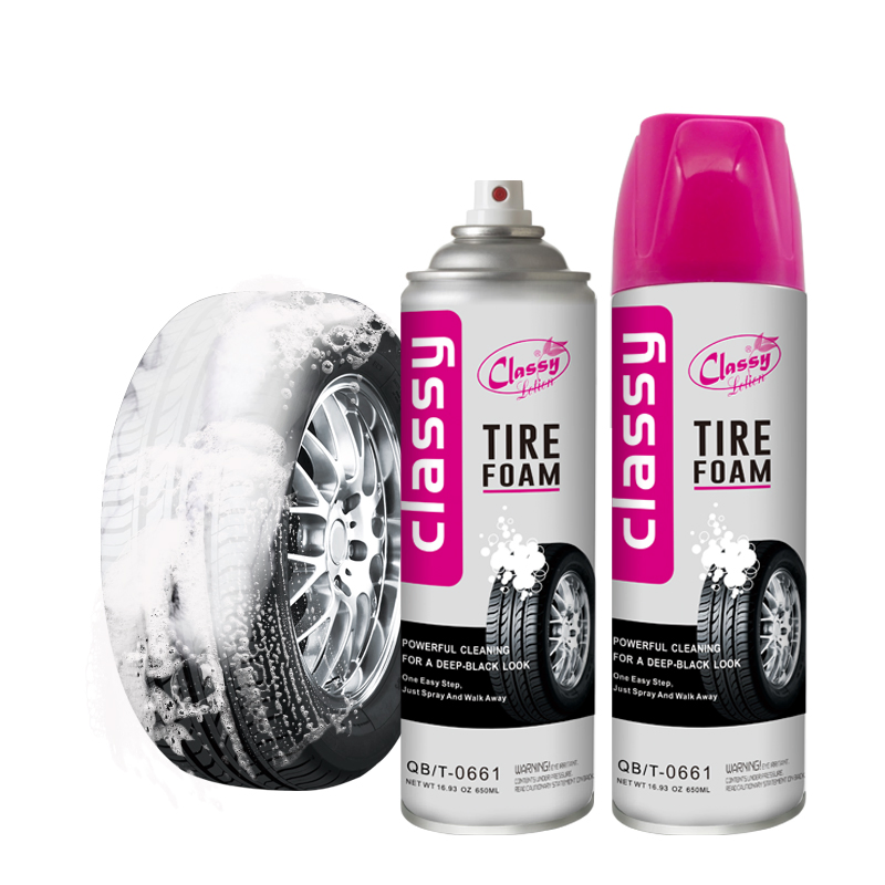 Powerful Cleaning for a Deep-Black Look Tire Foam