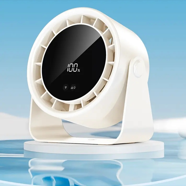 Desktop Portable Fan High-Speed Adjustable Circulating Fan Charging Digital Display Turbine Wall Mounted Desktop Fan