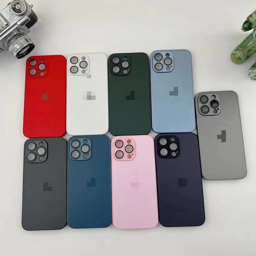 Чехол для iPhone с матовым стеклом и защитой камеры