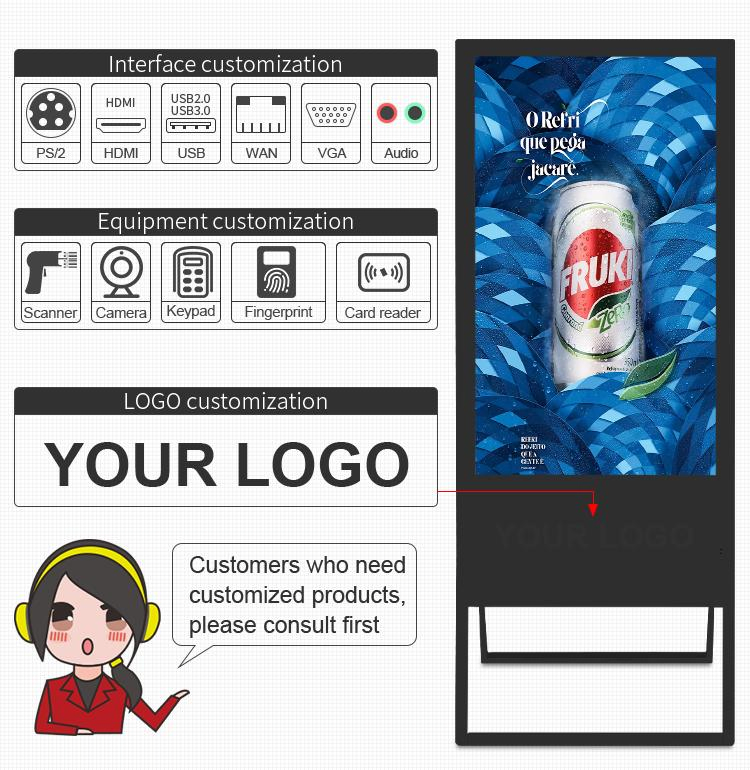 Commercial Service Equipment Retail Store Ultra Thin Portable Kiosk LED Advertising Display Digital Signage