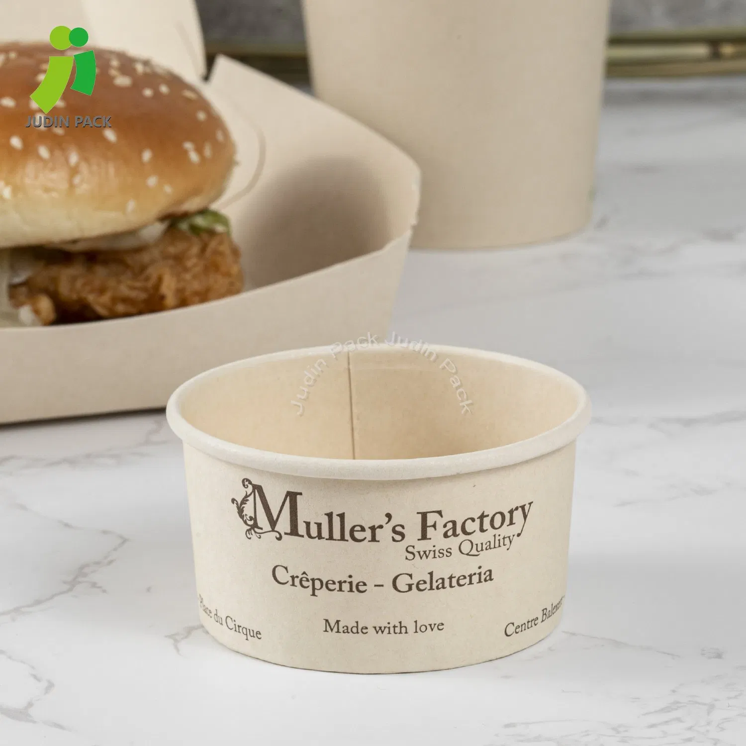 Frozen Yogurt Paper Cups Ice Cream Cup for Ice Cream, Cold Yogurt, Hot Soups, Fruits, Cereals, Cakes and Pies