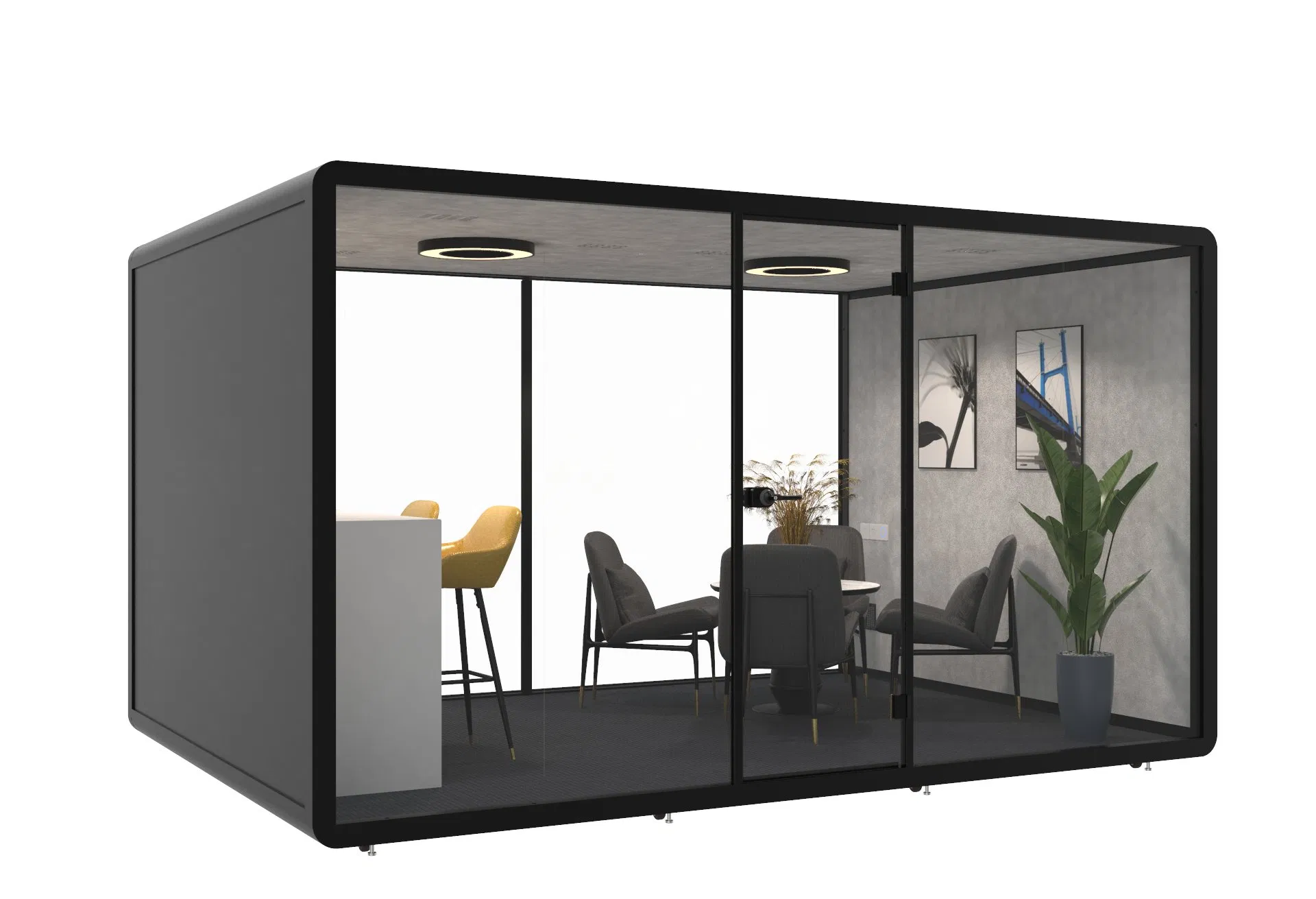 Eco-Friendly Soundproof Discussion Pod Made From Aluminum Alloy Frame for School