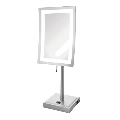 Rectangular Desktop Makeup Mirror 5X Magnification with Chrome Plated Nickel Finish