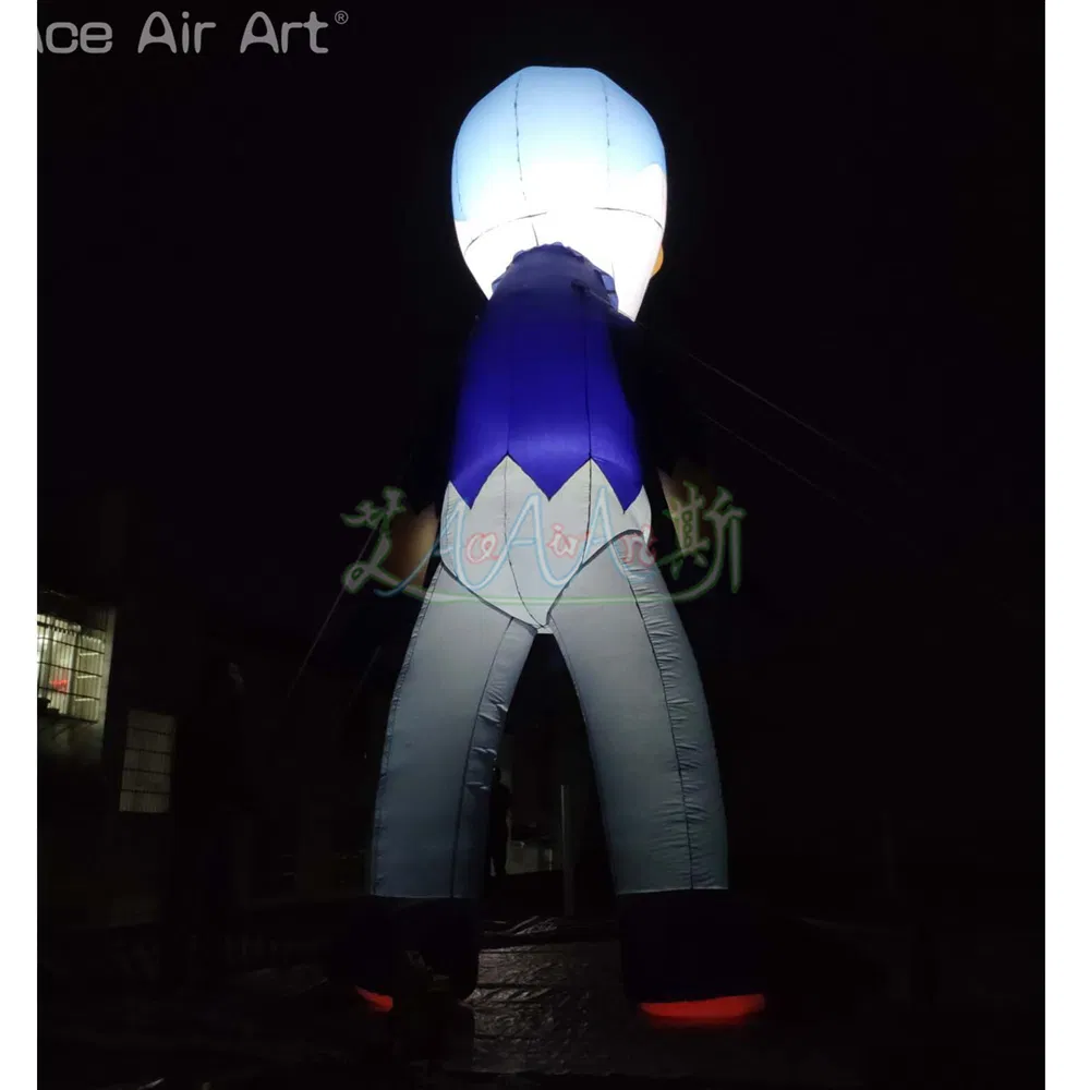 5mh Inflatable Heat Miser Mascot Snow Miser Cartoon with LED Light for Outdoor Decoration or Party