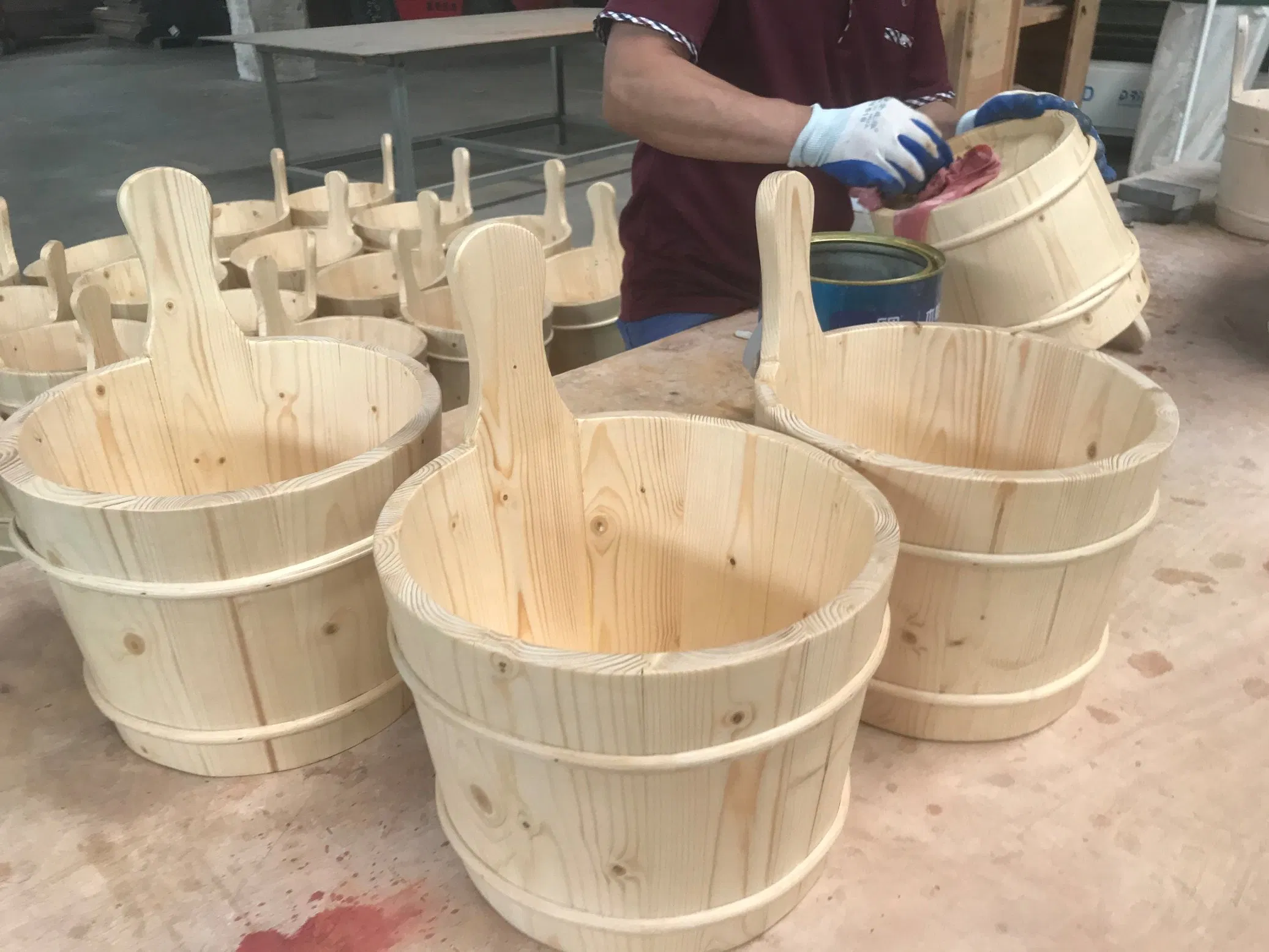 Sauna Bucket with Wax Oil