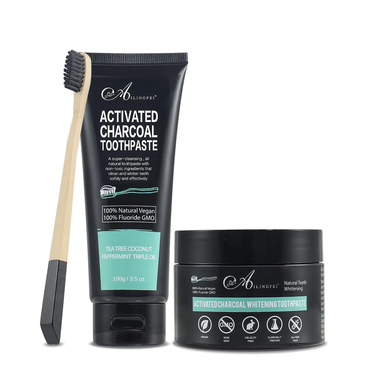 Natural Activated Charcoal Toothpaste for Whitening and Freshness