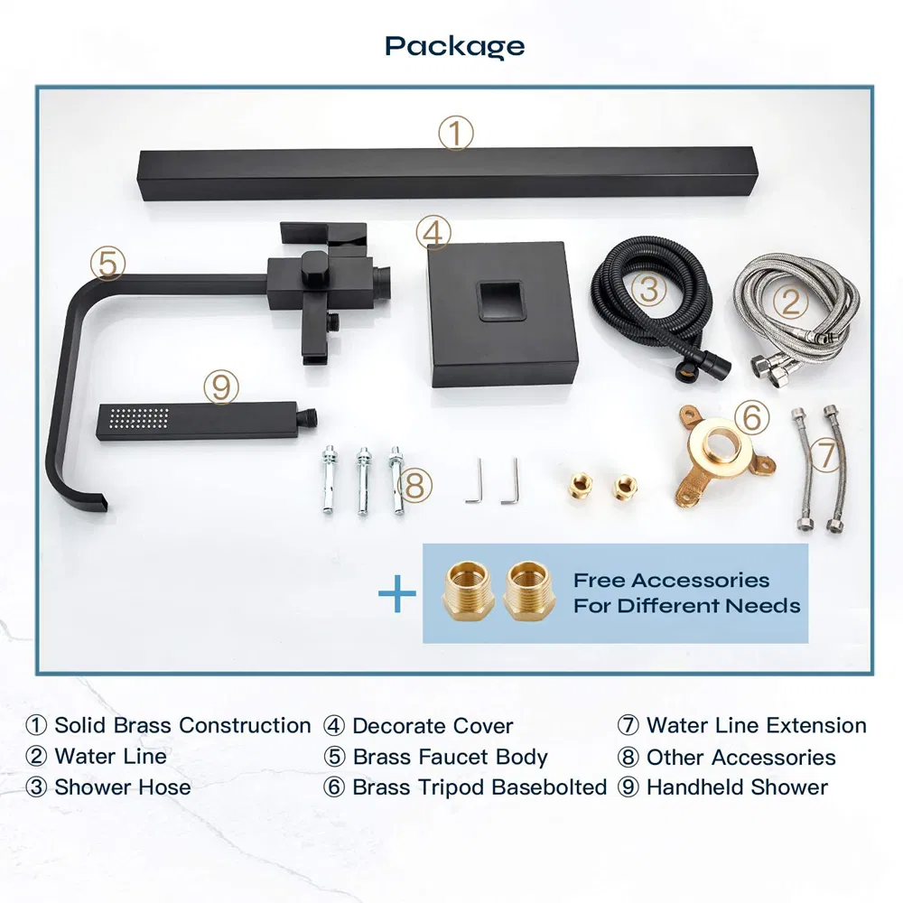 Brass Shower Floor Floorstanding Free Standing Free Standing Bath Bathroom Bathtub Faucet