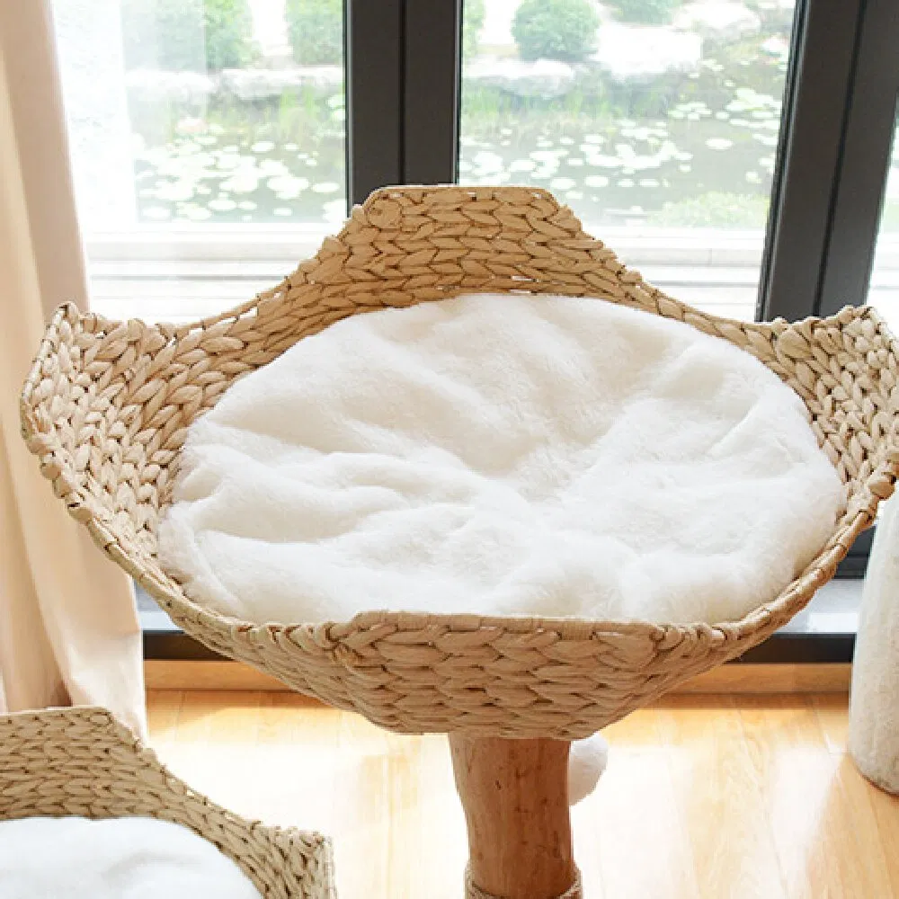 Luxurious Solid Wood Cat Tree with Integrated Scratching Post