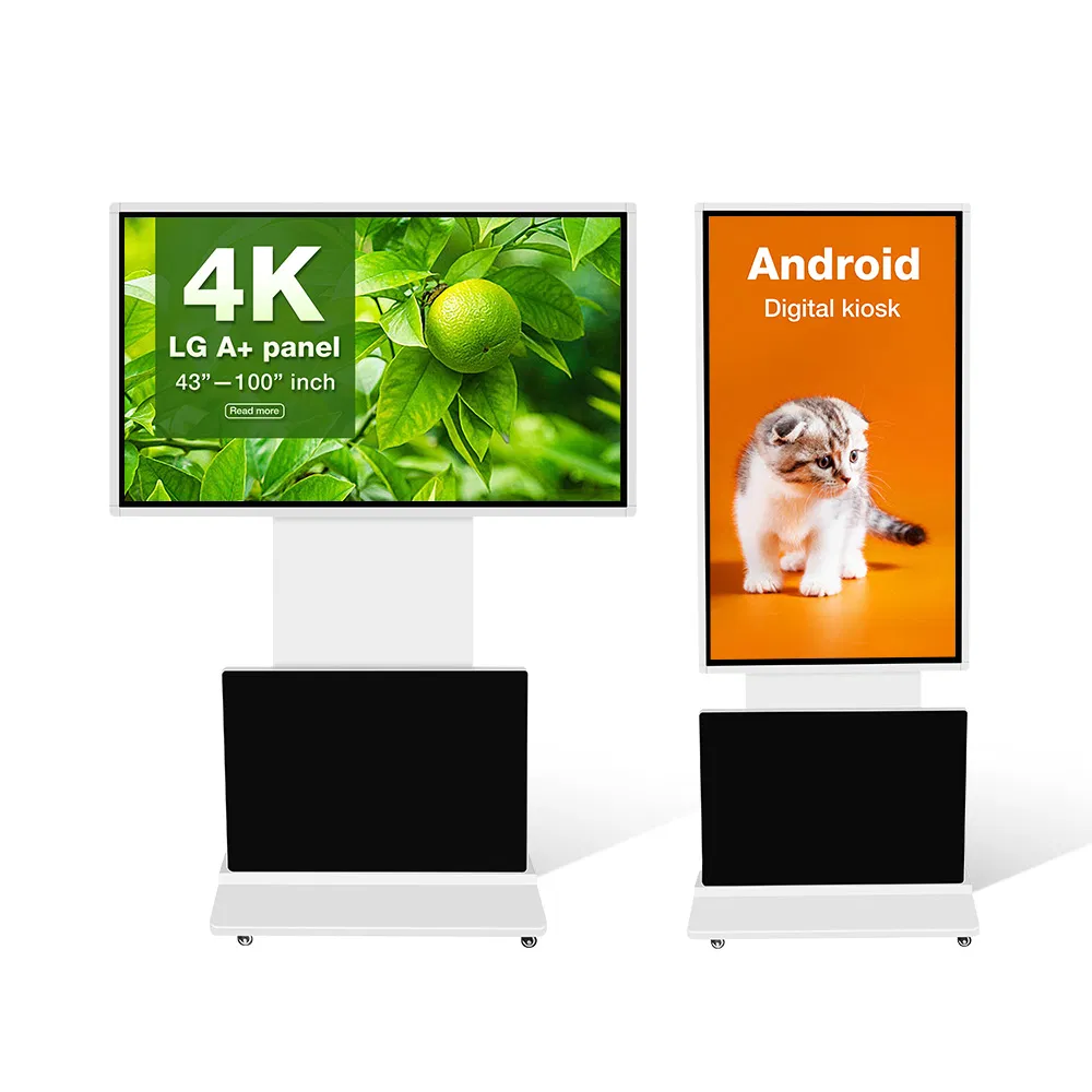 Напольный поворотный сенсорный дисплей для цифровой рекламы