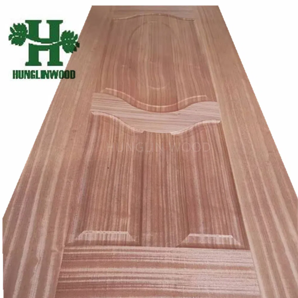 Natral Veneer Sapele HDF Moulded Doorskin Melamine Door Panel/Skin