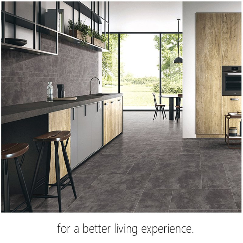 Керамогранитная плитка цемент серая матовая 600x600 мм