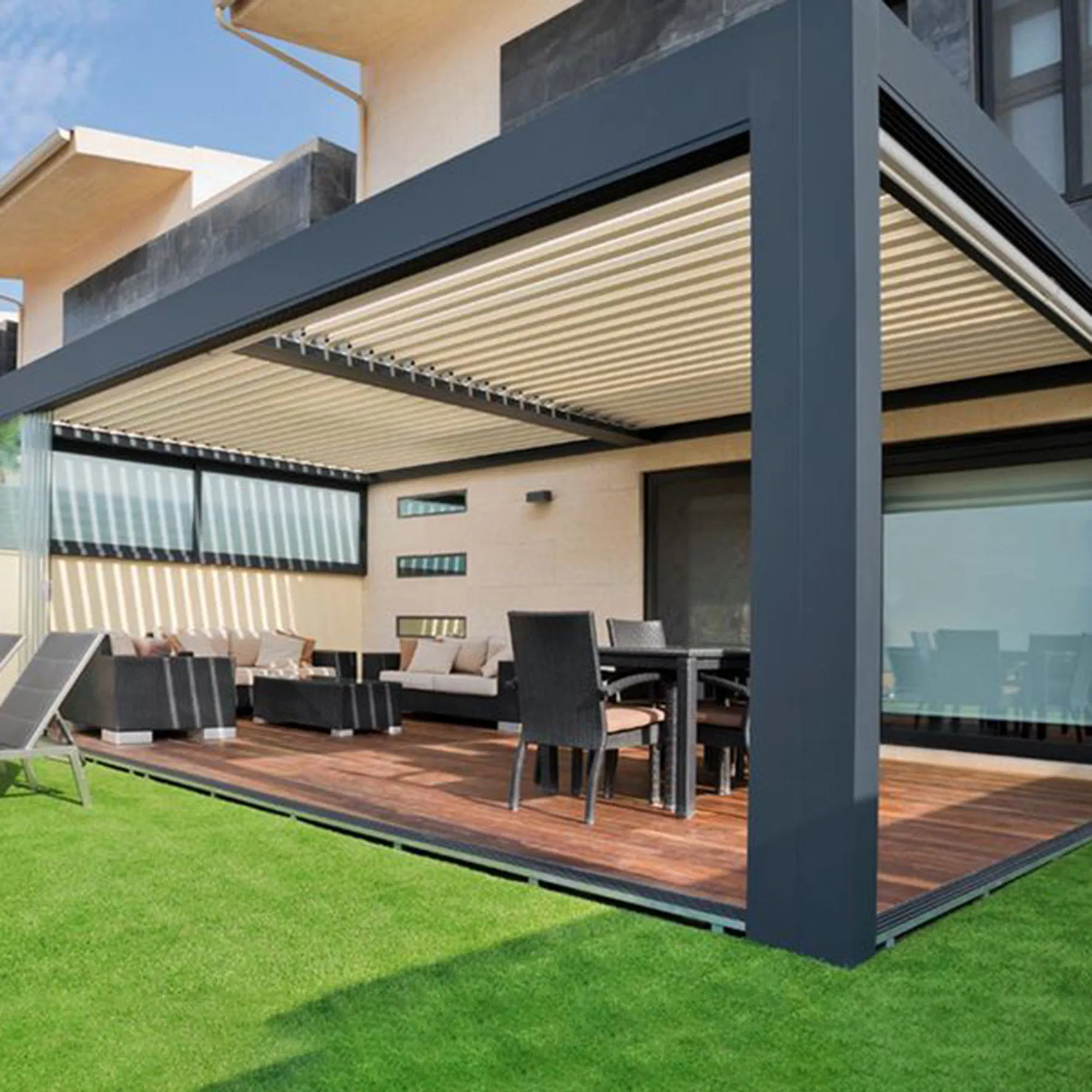 Автоматическая алюминиевая пергола с моторизованным тентом