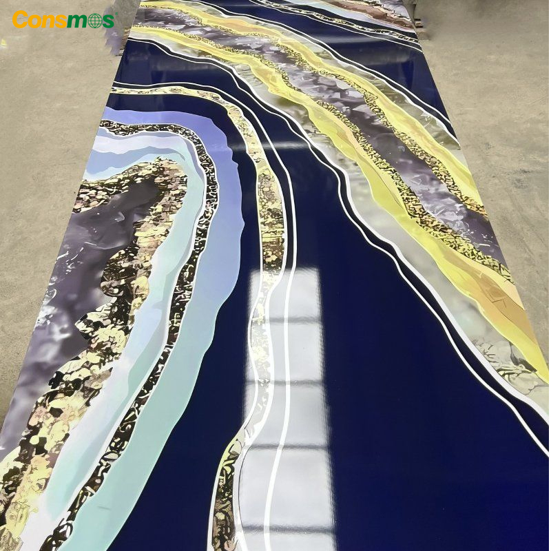 3D Printing Laminate UV Coating Waterproof Wall Panel PVC Marble Sheet