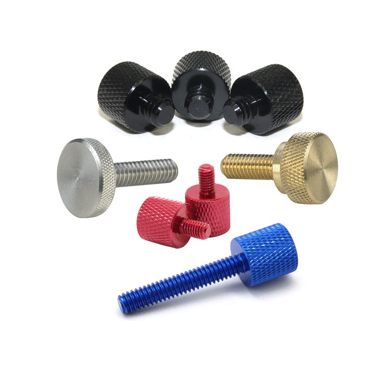 Custom Brass Round Knurled Head Thumb Bolt Stainless Steel Captive Thumb Screw Knob Decorative Long Aluminum Knurled Thumb Screw