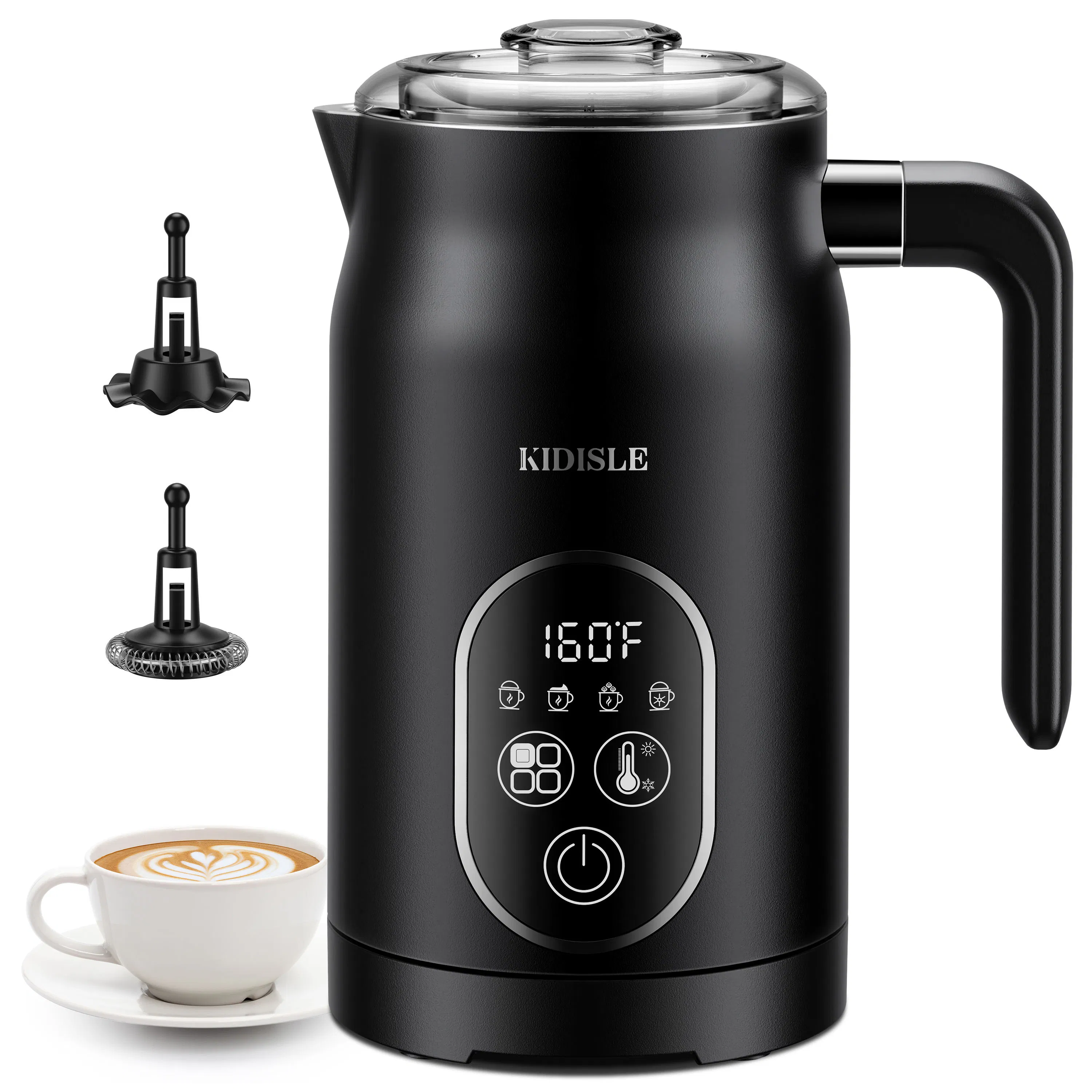 Automatic Milk Steamer with New Foam Density Feature Heating Milk Frother Hot and Cold Foammaker