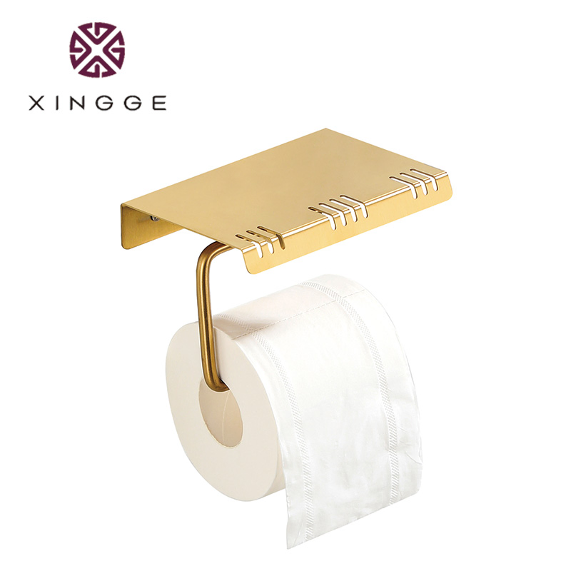 Made of China Fashionable Toilet Roll Holder Bathroom Accessories Paper and Phone Holder Matte Chorme Paper Holder