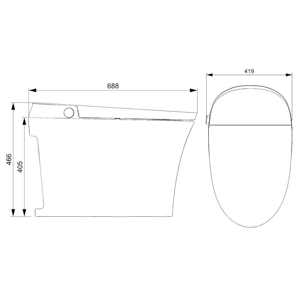 Ta-X566df High-End Effortless Installation Auto Wash Water Saving Nozzle One Piece Intelligent Toilet Smart Toilet
