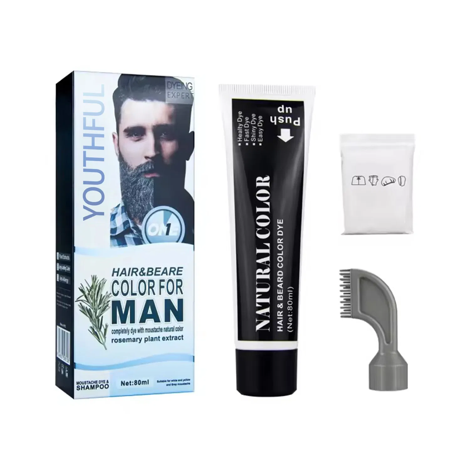 5 Minutes Fast Darkening Ammonia Free Black Dye Brush