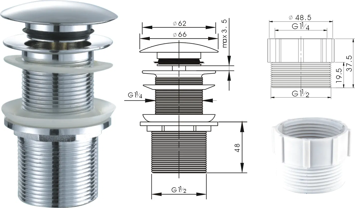 Modern Kitchen Pop up Bath Sink Drain Wash Basin with Drain