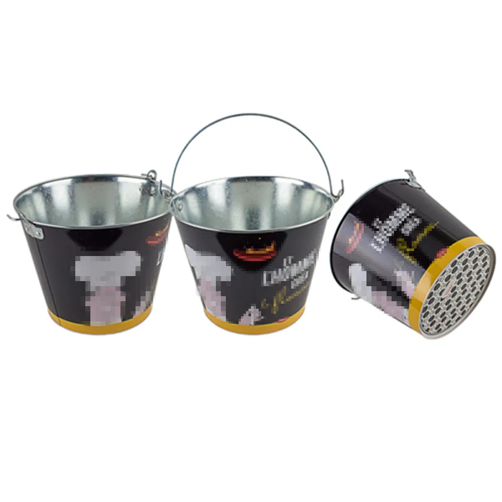 Hot Sale Ice Metal Tin Bucket for Beer with Handle for Popcorn and Beer Tin with Bottle Opener