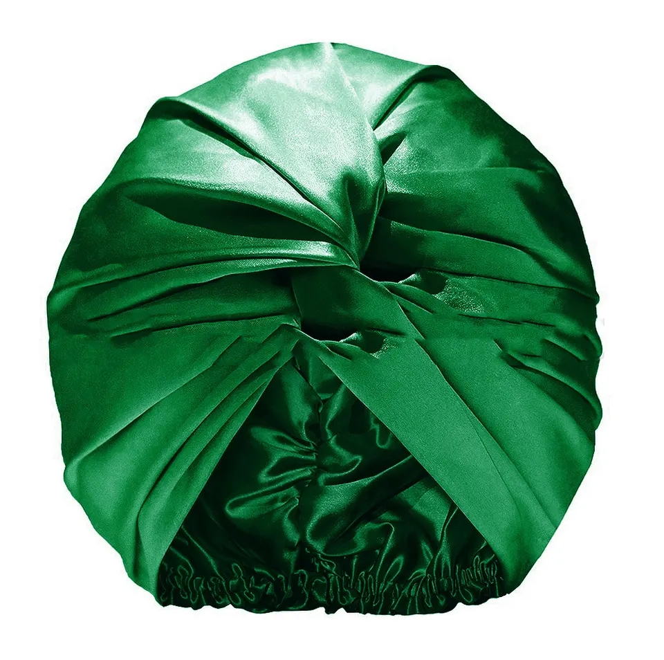 Cross Twist Satin Bath Hat Reusable Elastic Hair Cover Turban Bath Cap