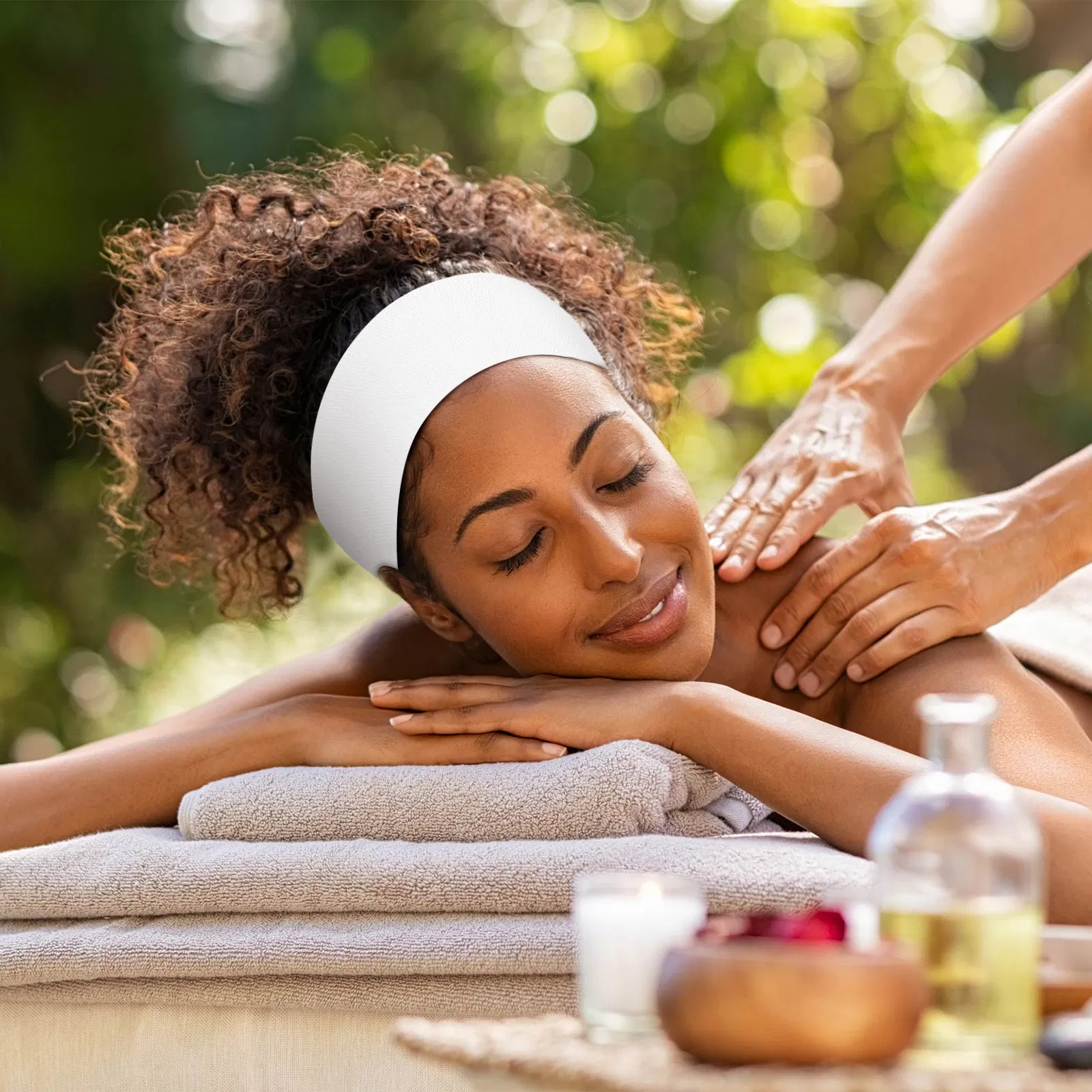 Disposable SPA Facial Headbands Elastic Bandeau with Adjustable Magic Tape for Women's Daily Use Beauty Personal Care