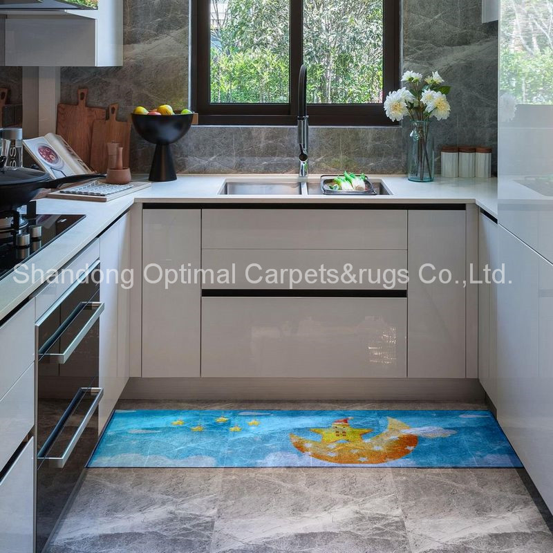 45cmx120cm/60cmx180cm Kitchen Printed Mat/Flooring Carpet with Anti-Slip Nonwoven Backing